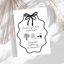 手描きのリボンと花のブライズメイドへのお願い