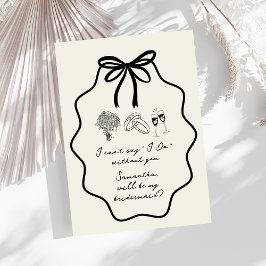 手描きのリボンと花のブライズメイド提案 招待状