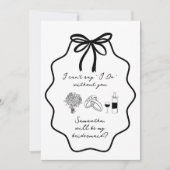 手描きのリボンと花のブライズメイド提案 招待状 (正面)