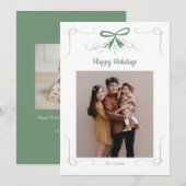 手描きのリボンと蝶結びのクリスマスカード シーズンカード (正面/裏面)