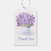 手描きのルーズな水彩ラベンダー花  ギフトタグ (正面)