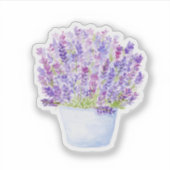 手描きのルーズな水彩ラベンダー花 シール (正面)