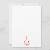 手描きのレッドファンキーなクリスマスオープンハウス 招待状 (裏面)