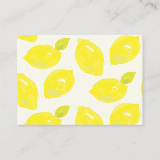 手描きのレモンとピンクのチェック柄の詳細 エンクロージャーカード (裏面)