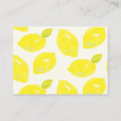 手描きのレモンと青のチェック柄の詳細 エンクロージャーカード (裏面)