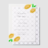手描きのレモンリーフがディテールを加える ブライダルシャワー ベラム紙招待状 (オフセット (招待状))