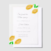 手描きのレモンリーフがディテールを追加 ブライダルシャワー ベラム紙招待状 (オフセット)