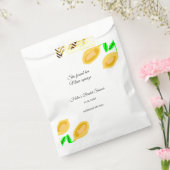手描きのレモンリーフが付いたQRコードの結婚前お茶会を追加 フェイバーバッグ (封をした状態)