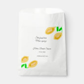 手描きのレモンリーフが付いたQRコードの結婚前お茶会を追加 フェイバーバッグ (正面)