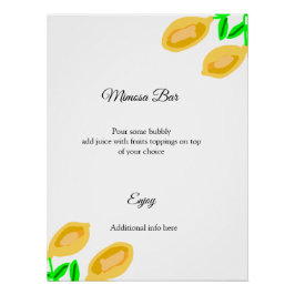 手描きのレモンリーフが付いたQRコードの結婚前お茶会を追加 ポスター