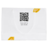 手描きのレモンリーフがQRコードの結婚前お茶会を追加 ラージペーパーバッグ (裏面)