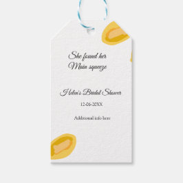 手描きのレモンリーフがQRコードの結婚前パーティーを追加 ギフトタグ