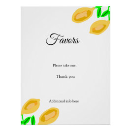 手描きのレモンリーフがQRコードの結婚式前のお祝いギフトに ポスター