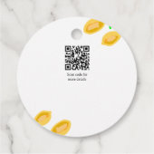 手描きのレモンリーフがQRコードの結婚式前パーティーを追加 フェイバータグ (裏面)