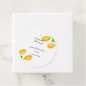 手描きのレモンリーフがQRコードの結婚式前パーティーを追加 フェイバータグ (インサイチュ)