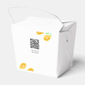 手描きのレモンリーフがQRコードを追加した結婚前のお茶会 フェイバーボックス (裏面サイド)