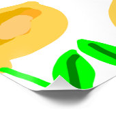 手描きのレモンリーフのカードとギフト ポスター (コーナー)