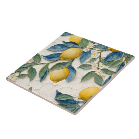 手描きのレモン タイル - ブライダルシャワーのお土産 (側面)