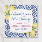 手描きのレモン ブルー ポジターノ タイル ありがとう フェイバータグ (正面)