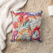 手描きのレモン、青い葉のパターン。 クッション (ブランケット)