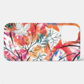 手描きのレモン、青い葉のパターン。 Case-Mate iPhoneケース (裏面 (横))