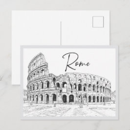 手描きのローマのコロッセオ イタリアのランドマーク ポストカード