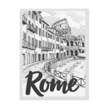 手描きのローマイタリアの風景のランドマーク