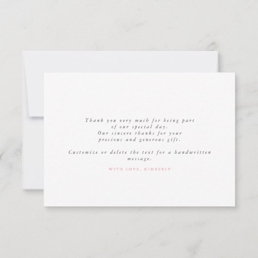 手描きのワイルドフラワーのエレガントな感謝 サンキューカード (裏面)