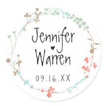 手描きのワイルドフラワーの花輪 - オーダーメイド