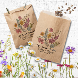 手描きのワイルドフラワー種子パケット フェイバーバッグ