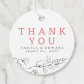 手描きのワイルドフラワー ミニマル お礼 フェイバータグ (正面)