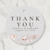 手描きのワイルドフラワー ミニマル お礼 フェイバータグ (正面)