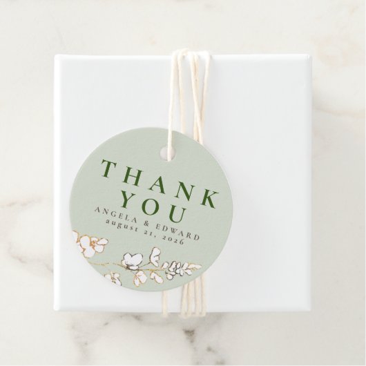 手描きのワイルドフラワー ミニマル お礼 フェイバータグ (インサイチュ)