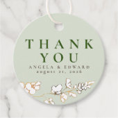 手描きのワイルドフラワー ミニマル お礼 フェイバータグ (正面)