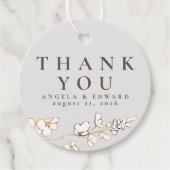 手描きのワイルドフラワー ミニマル お礼 フェイバータグ (正面)