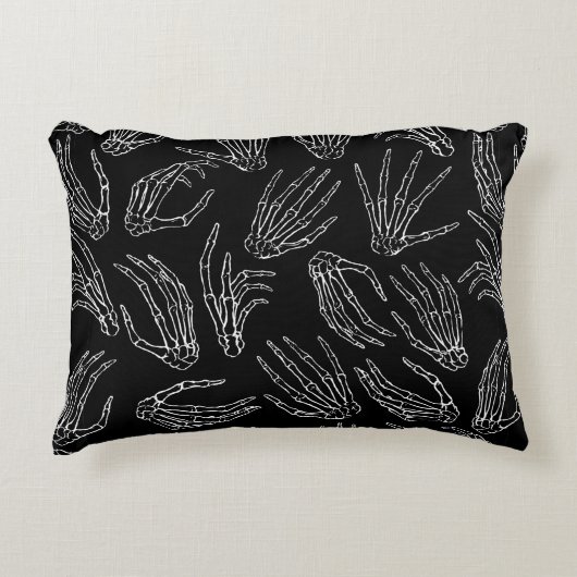 手描きのヴィンテージの継ぎ目なしパターン。人間の骨は アクセントクッション (正面)