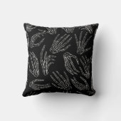 手描きのヴィンテージの継ぎ目なしパターン。人間の骨は クッション (裏面)