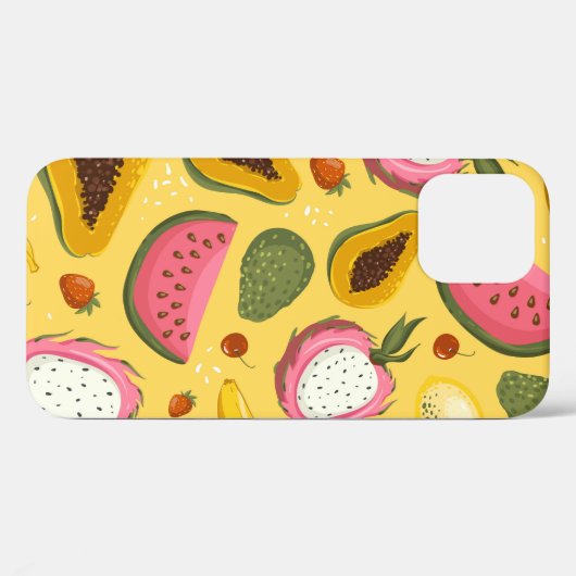 手描きのヴィンテージアニメの夏の果物。シームレス Case-Mate iPhoneケース (裏面 (横))