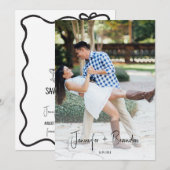 手描きのヴィンテージスタイル お金 貯蓄 日付保存 フォト 招待状 (正面/裏面)