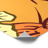 手描きのヴィンテージ ハロウィン かぼちゃと葉のシームレスパターン ポスター (角)