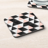 手描きの三角形の幾何学的なパターン コースター (左側)