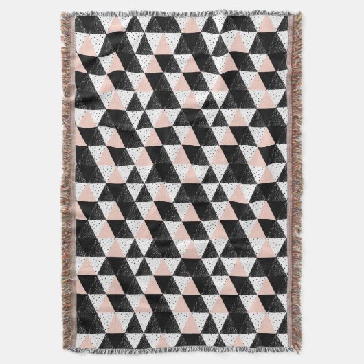 手描きの三角形の幾何学的なパターン スローブランケット (正面縦)