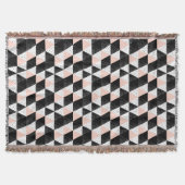 手描きの三角形の幾何学的なパターン スローブランケット (正面)