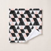 手描きの三角形の幾何学的なパターン バスタオルセット (ウォッシュタオル)