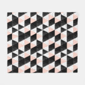 手描きの三角形の幾何学的なパターン フリースブランケット (正面(横))