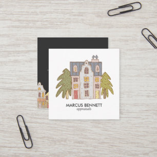 手描きの不動産の評価人の名刺 スクエア名刺