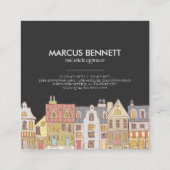 手描きの不動産の評価人の名刺 スクエア名刺 (裏面)