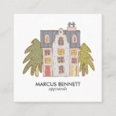 手描きの不動産の評価人の名刺 スクエア名刺 (正面)