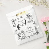 手描きの不思議なハロウィンのブライダルシャワー フェイバーバッグ (封をした状態)