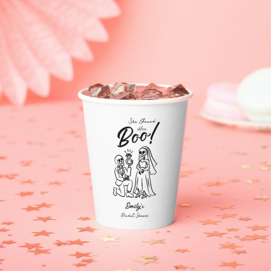手描きの不思議なハロウィンのブライダルシャワー 紙コップ (インサイチュ)